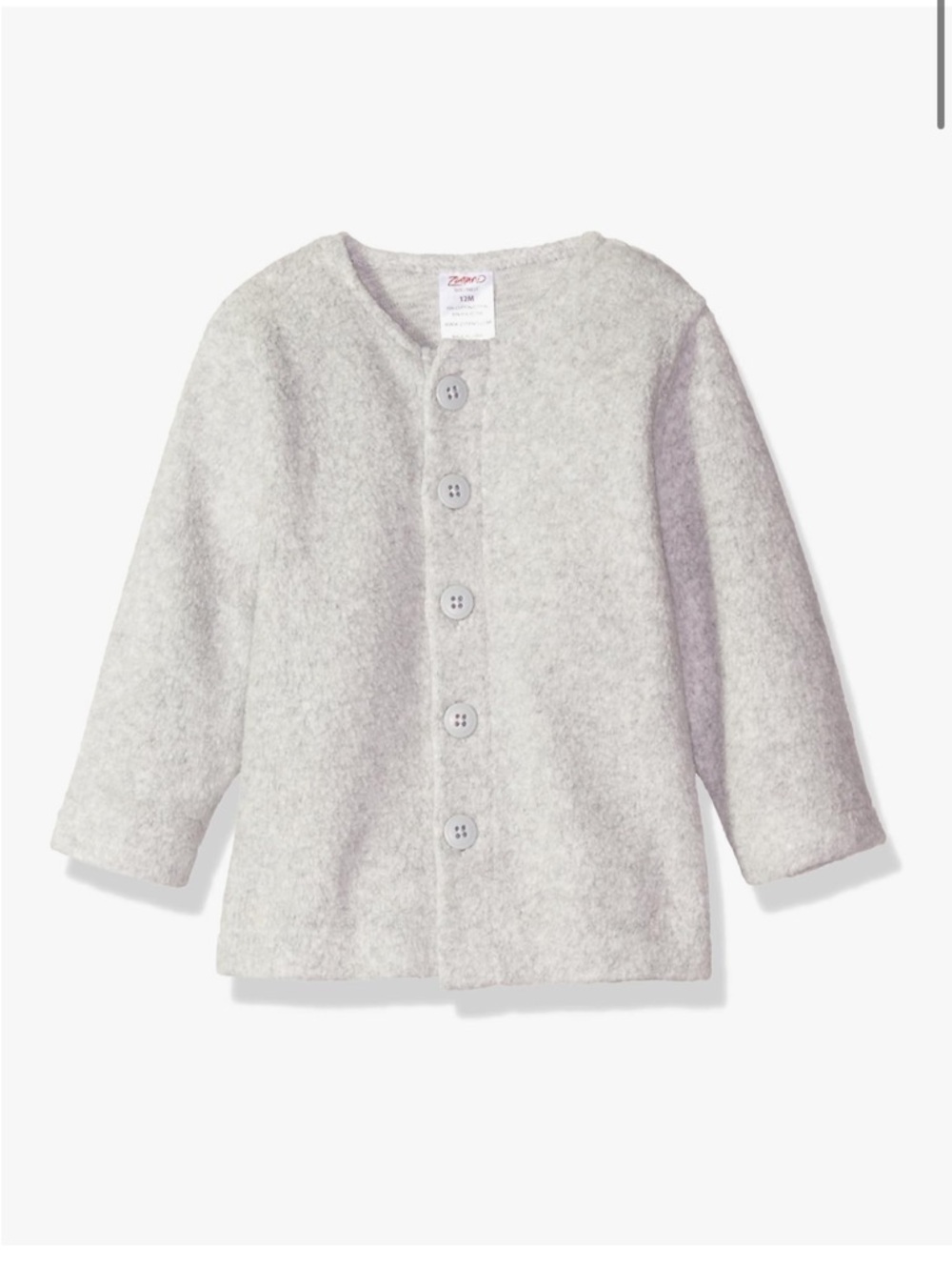 ZUTANO baby grey fleece button up jacket size 9 months
